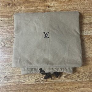 Louis Vuitton Beige Drawstring Dust Bag with LV Monogram Large 33” x. 21”